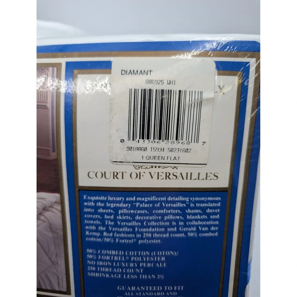 Cannon Royal Family Court‎ of Versailles Queen Flat Sheet White Diamant 250TC